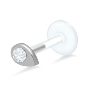Water Drop Shaped Labret Silver LA-63-1